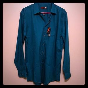 Turquoise Slim Fit Botton Down 16.5, 34-35